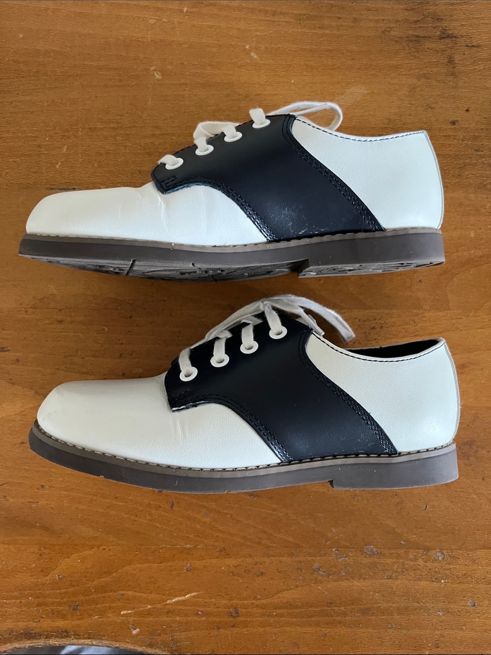 Vintage Stride Rite Leather Oxford Shoes Two-Tone Lace-Up Size 10-1-2 M